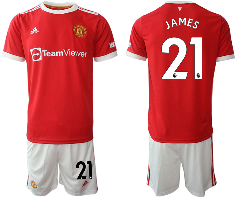 Men 2021-2022 Club Manchester United home red #21 Adidas Soccer Jersey